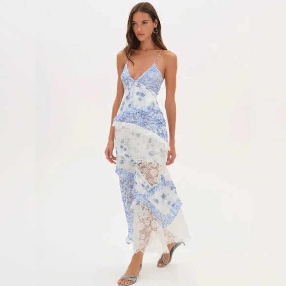 For Love & Lemons Rosalyn Maxi Dress Size XS NWT - Picture 1 of 14